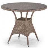 Плетеный стол из искусственного ротанга T197AT-W56-D90 Light Brown